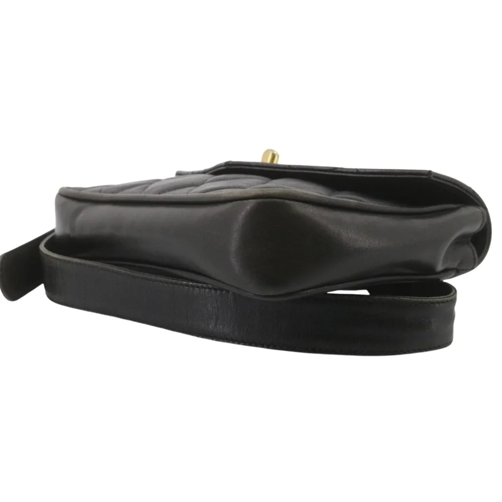Chanel Vintage Black Quilted Leather Belt Bag